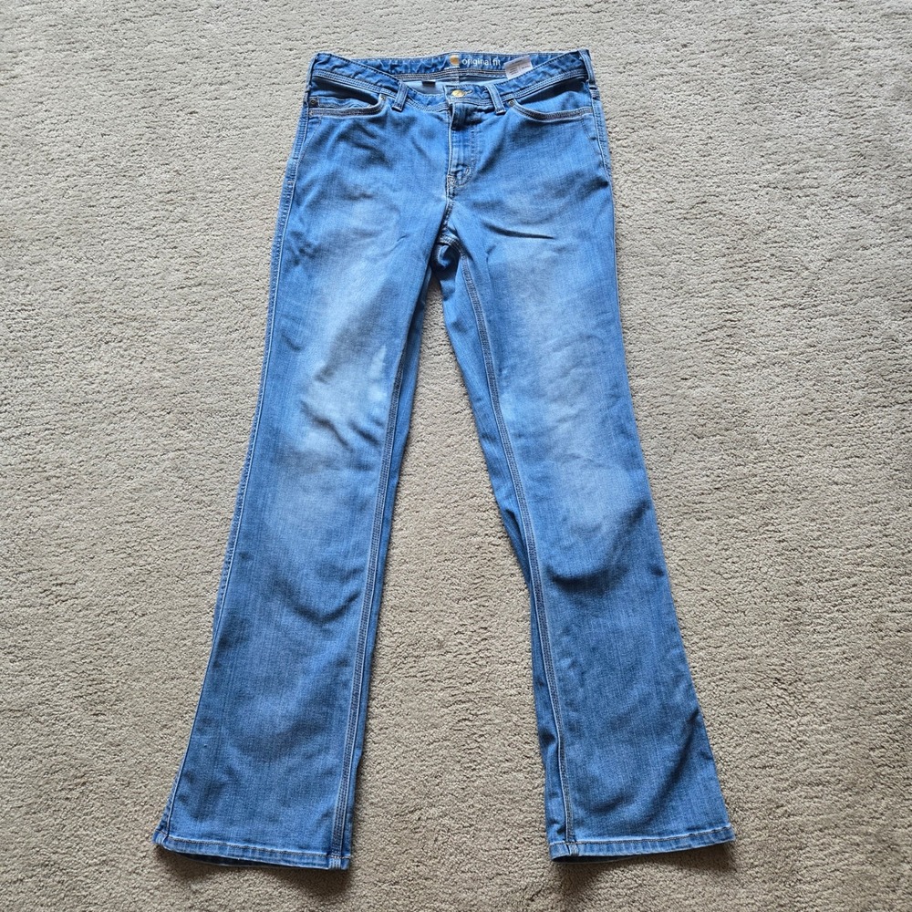 Carhartt Original Fit Bootcut Jeans Womens 10 Regular Denim Stretch Workwear